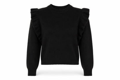Front view of H&M women’s black knit jumper, size M