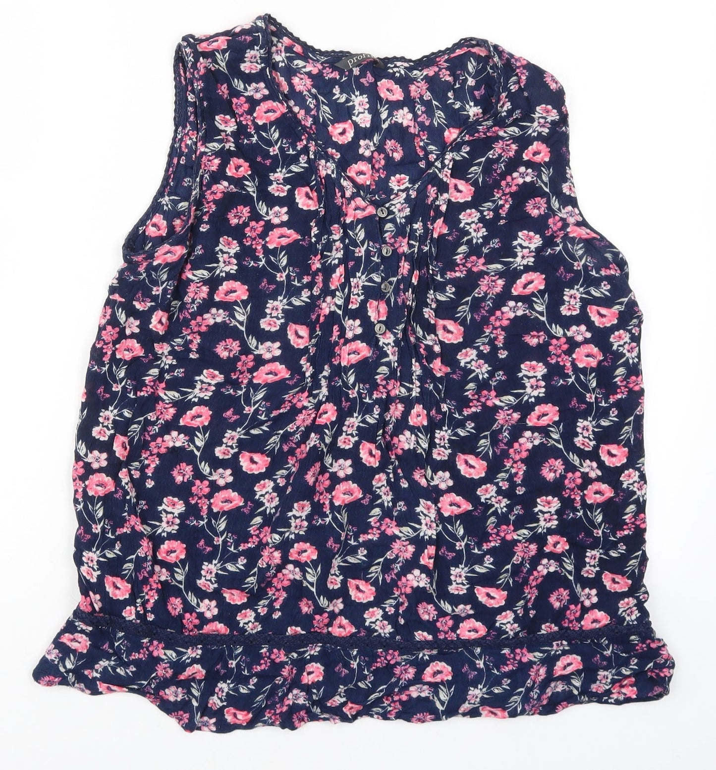 Womens UK Size 12 BHS Blue Basic Tank