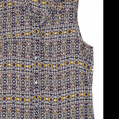Womens UK Size 8 H&M Blue Basic Button-Up