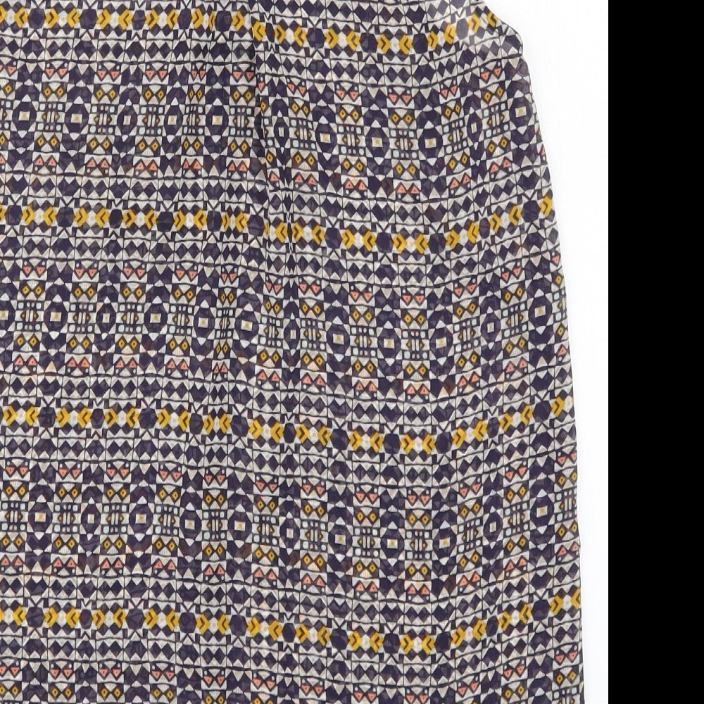 Womens UK Size 8 H&M Blue Basic Button-Up