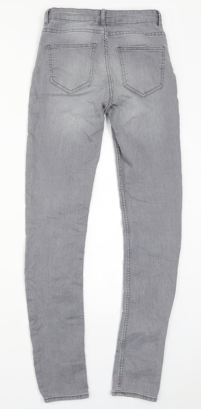 Mens UK Size 24 in Preworn Regular Fit Skinny Grey Jeans
