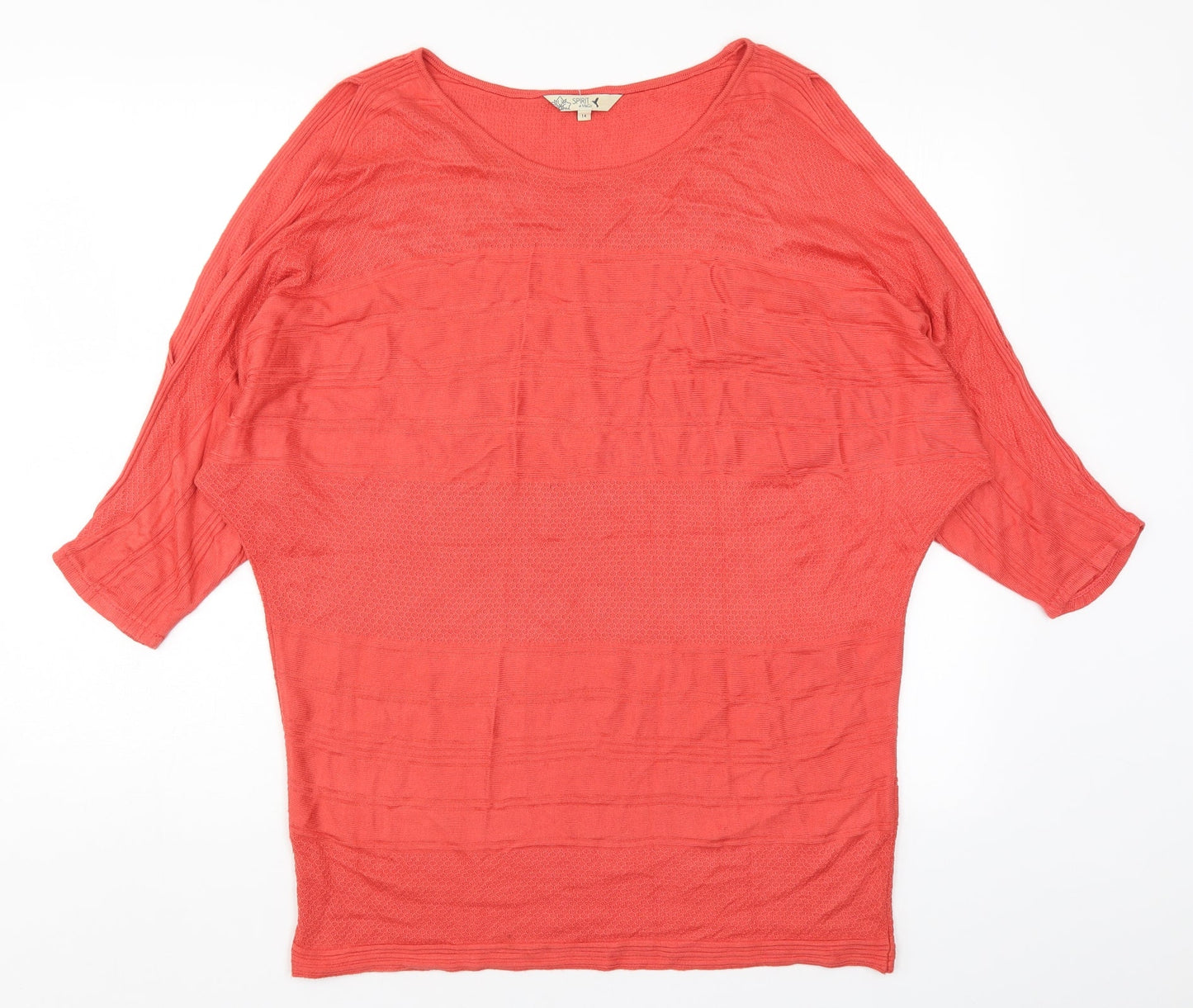 Womens UK Size 14 M&Co Red Pullover Jumper