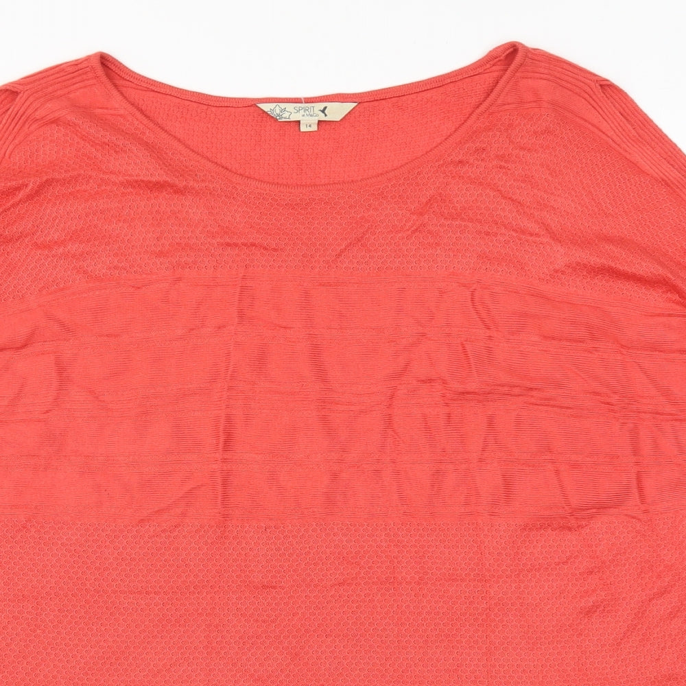 Womens UK Size 14 M&Co Red Pullover Jumper