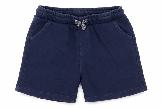 Front view of Matalan boys’ blue sweat shorts, size 4-5, years