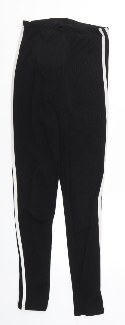 Womens UK Size 8 Boohoo Regular Fit Carrot Black Trousers
