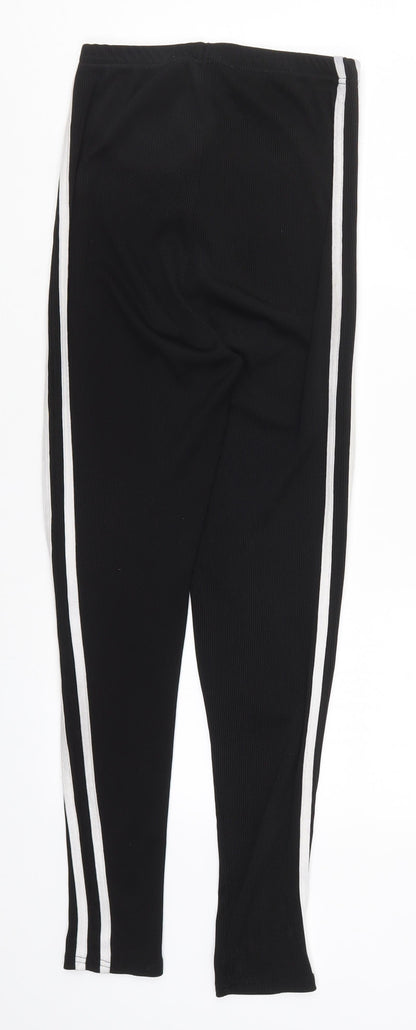 Womens UK Size 8 Boohoo Regular Fit Carrot Black Trousers