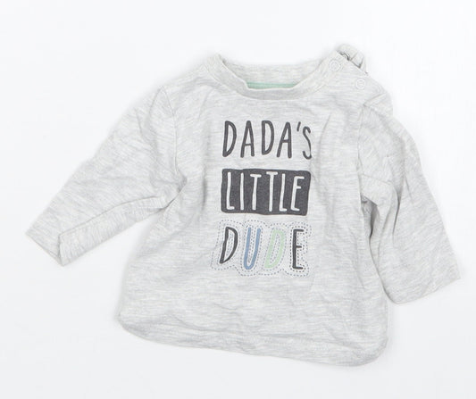 Nutmeg Boys Grey   Basic T-Shirt Size Newborn