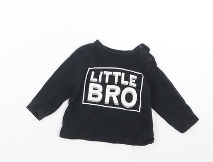 Nutmeg Boys Black   Basic T-Shirt Size 0-3 Months
