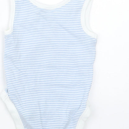 Nutmeg Boys Blue Striped  Babygrow One-Piece Size Newborn