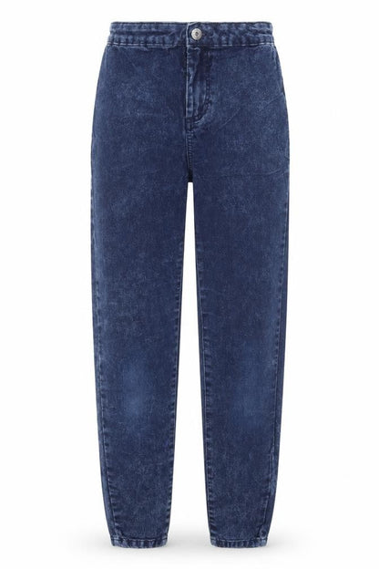 Front view of Very girls’ blue denim straight jeans, size 13, years