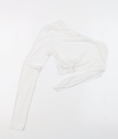 Boohoo Womens White   Cropped T-Shirt Size 6