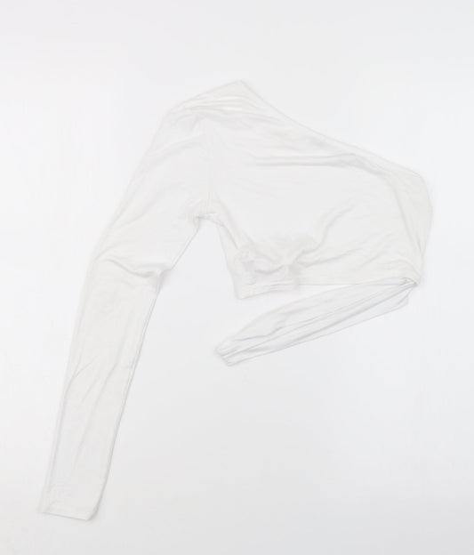 Boohoo Womens White   Cropped T-Shirt Size 6