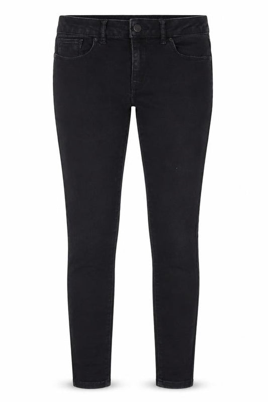 Front view of River Island women’s black denim skinny jeans, size UK 29, in, 26-inch leg