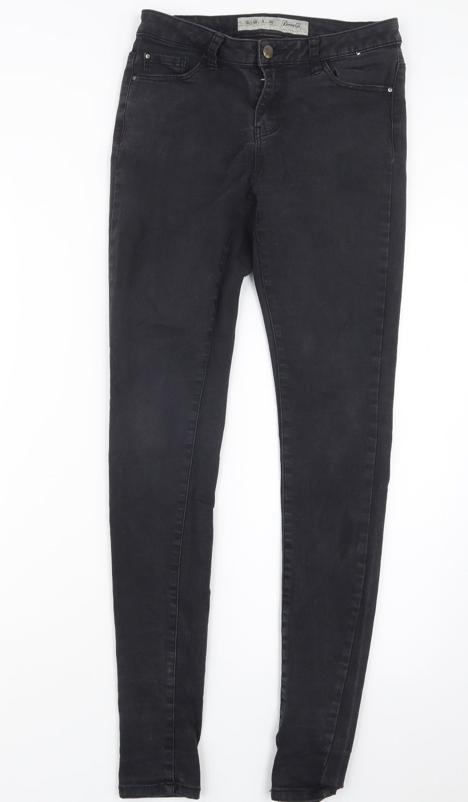 Denim Co. Womens Black  Denim Straight Jeans Size 12 L30.5 in
