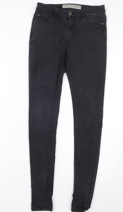Denim Co. Womens Black  Denim Straight Jeans Size 12 L30.5 in