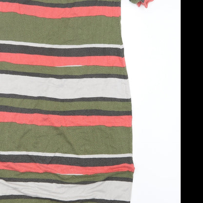 ASOS Womens Green Striped  T-Shirt Dress  Size 12