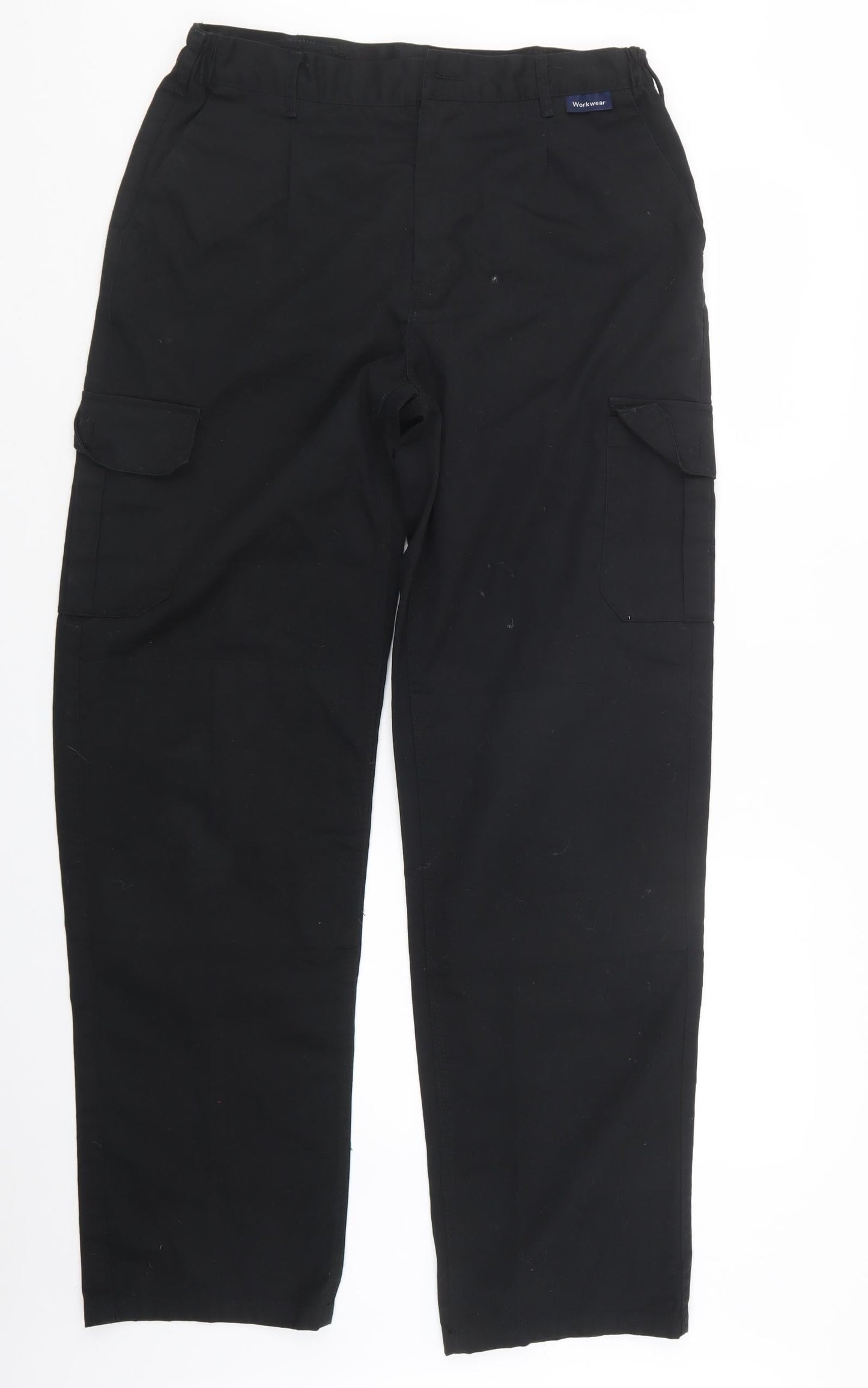 Mens UK Size 31 in Black Knight Regular Fit  Black Trousers