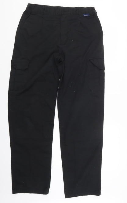 Mens UK Size 31 in Black Knight Regular Fit  Black Trousers