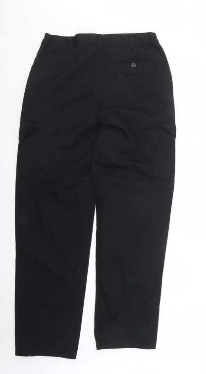 Mens UK Size 31 in Black Knight Regular Fit  Black Trousers