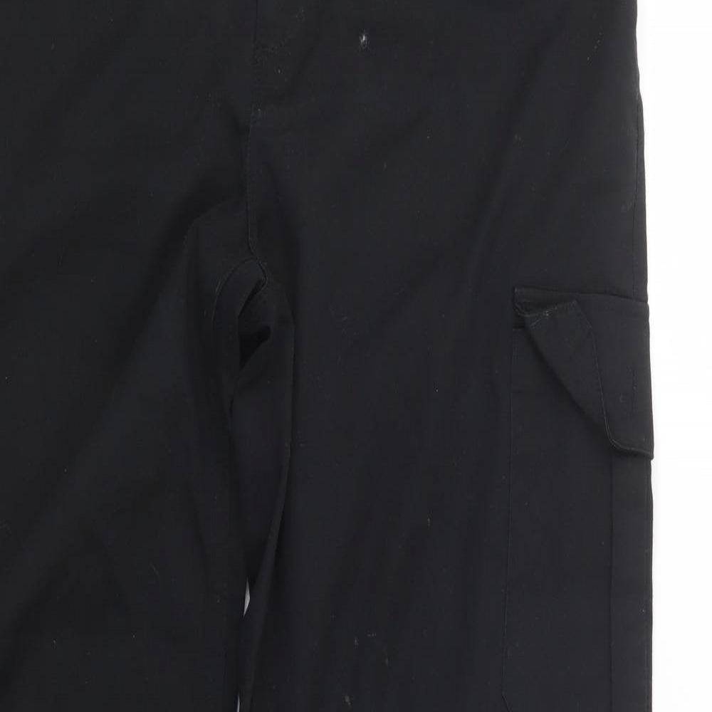 Mens UK Size 31 in Black Knight Regular Fit  Black Trousers