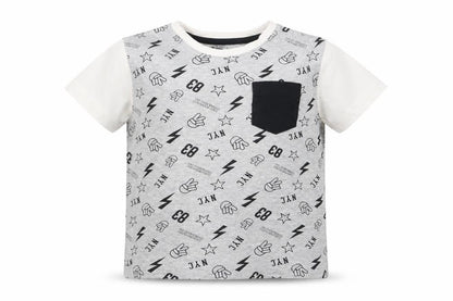 Matalan Boys Grey Geometric   Pyjama Top Size 7 Years