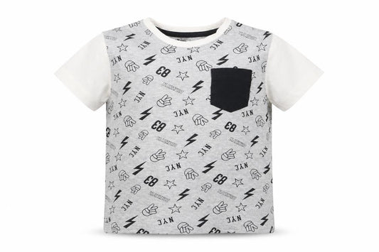 Matalan Boys Grey Geometric   Pyjama Top Size 7 Years
