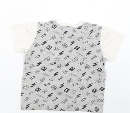 Matalan Boys Grey Geometric   Pyjama Top Size 7 Years