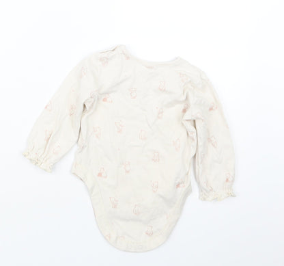 George Girls Beige Geometric  Babygrow One-Piece Size 6-9 Months  - Winnie the Pooh