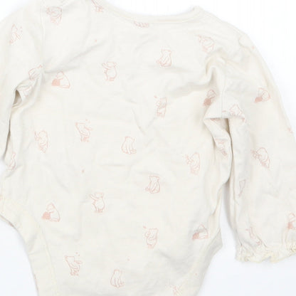 George Girls Beige Geometric  Babygrow One-Piece Size 6-9 Months  - Winnie the Pooh