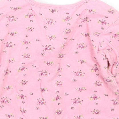 Babaluno Girls Pink Floral  Basic T-Shirt Size 9-12 Months
