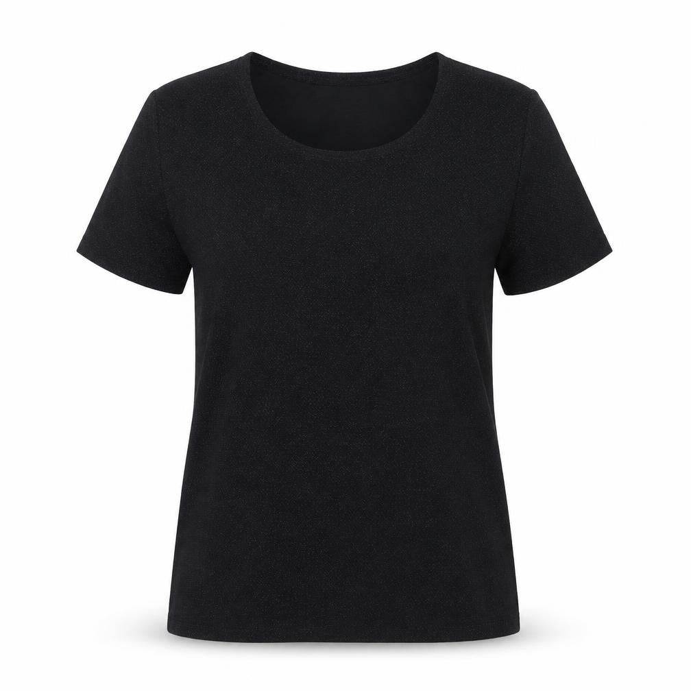 Womens UK Size 16 Charlotte Gold Black Basic T-Shirt