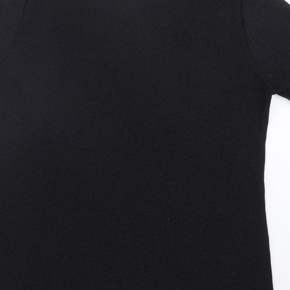 Womens UK Size 16 Charlotte Gold Black Basic T-Shirt