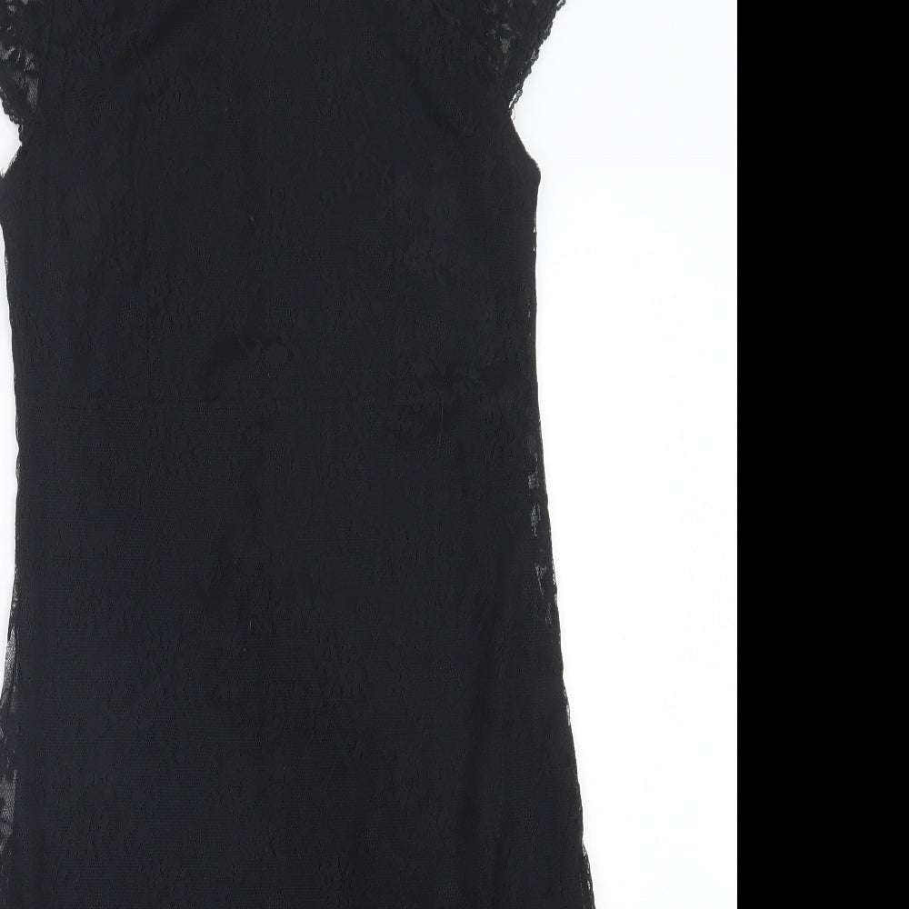 AMARANTO Womens Black  Lace A-Line  Size 8