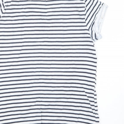 Primark Girls Blue Striped  Basic T-Shirt Size 11-12 Years