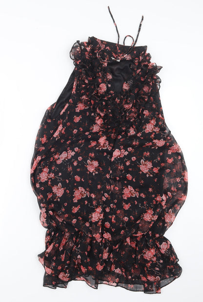 New Look Womens Black Floral  Mini  Size 10