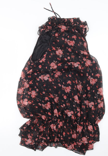 New Look Womens Black Floral  Mini  Size 10