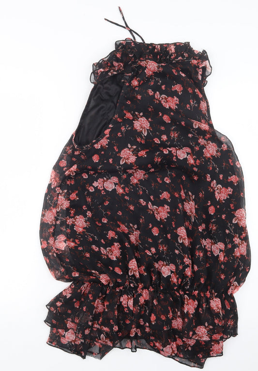 New Look Womens Black Floral  Mini  Size 10