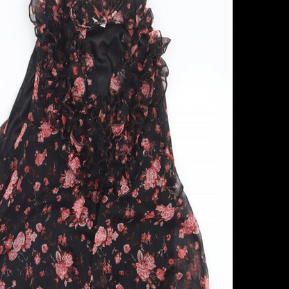 New Look Womens Black Floral  Mini  Size 10