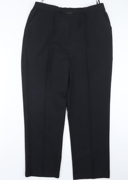 Womens UK Size 14 Papaya Regular Fit  Black Trousers