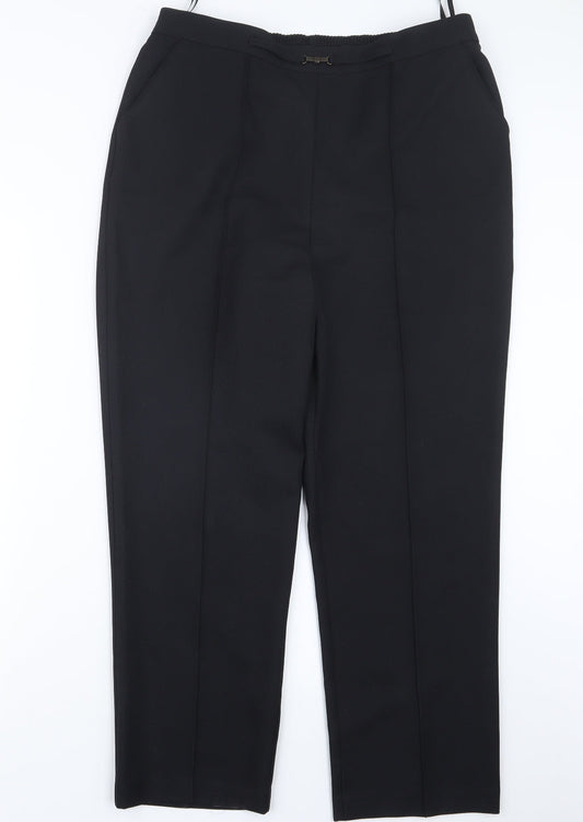 Womens UK Size 14 Papaya Regular Fit  Black Trousers