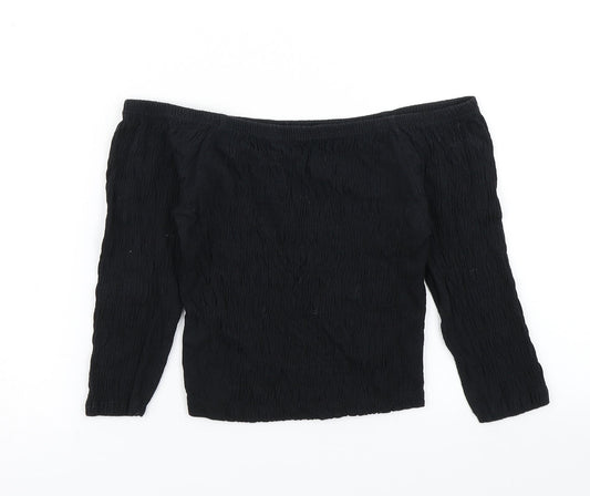915 Generation Girls Black   Cropped T-Shirt Size 10-11 Years