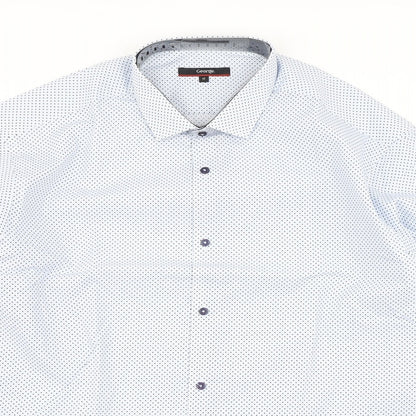 George Mens Blue Polka Dot   Dress Shirt Size 14