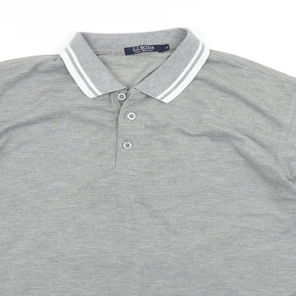 J.J.Willis Mens Grey    Polo Size L