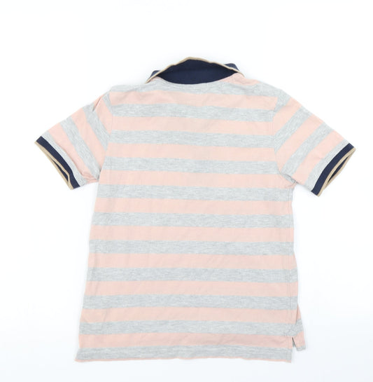 Indigo Boys Grey Striped  Basic Polo Size 7-8 Years
