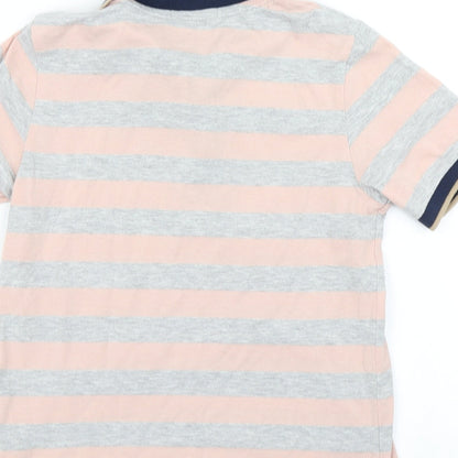 Indigo Boys Grey Striped  Basic Polo Size 7-8 Years