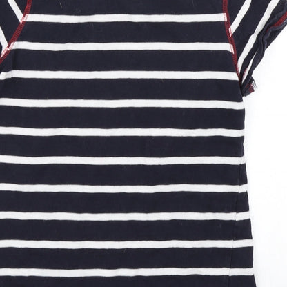 Hatkley Girls Blue Striped  Basic T-Shirt Size 7 Years