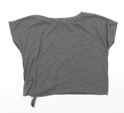 Bluezoo Girls Grey   Cropped T-Shirt Size 5-6 Years