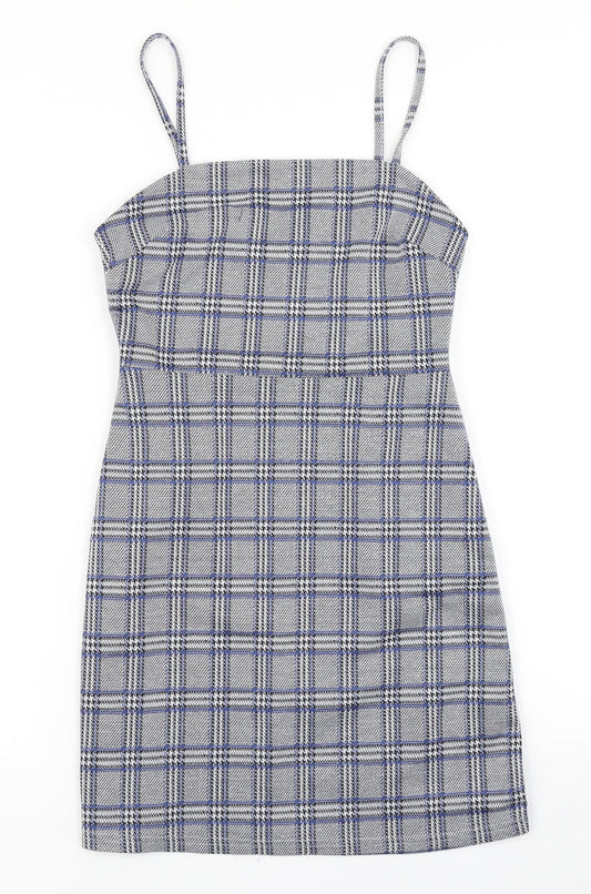 Primark Womens Blue Plaid  Bodycon  Size 4