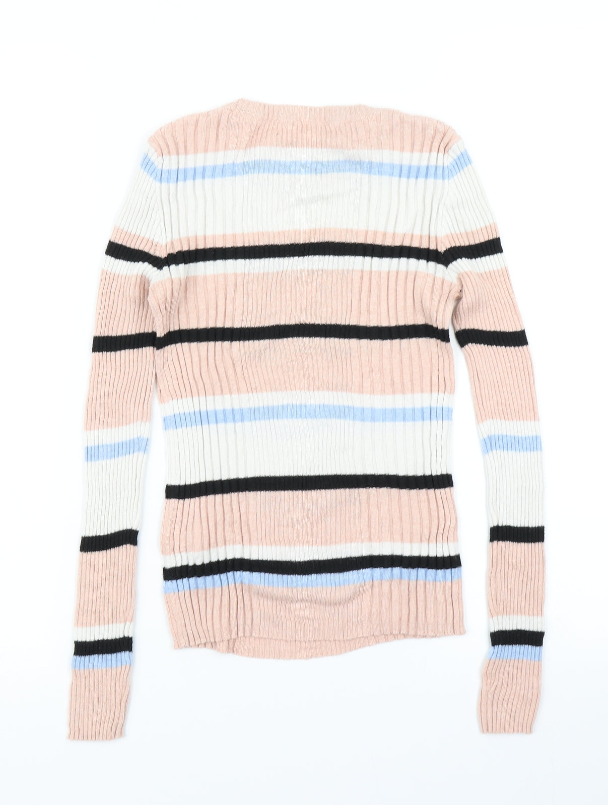 Atmosphere Womens Pink Striped Knit Pullover Jumper Size 8