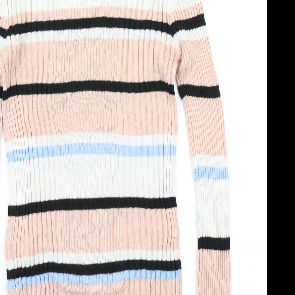 Atmosphere Womens Pink Striped Knit Pullover Jumper Size 8